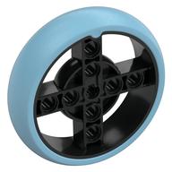 Wheel 57 x 14 with 4 Black Spokes with 2 Holes and Medium Azure Integral Tire (Black)