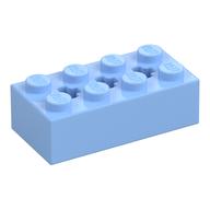 Brick Special 2 x 4 with 3 Axle Holes (Bright Light Blue)