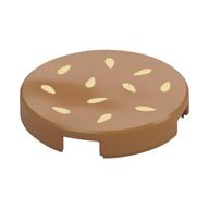 Tile Round 2 x 2 with Tan Sesame Seeds Print (Medium Nougat)