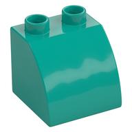 Duplo Brick 2 x 2 x 1 1/2 with Curved Top (Dark Turquoise)
