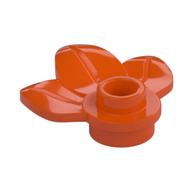Plant, Plate 1 x 1 Round with 3 Leaves (Reddish Orange)