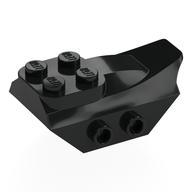 Brick Special 2 x 5 with Slope, Studs on Side (Black)