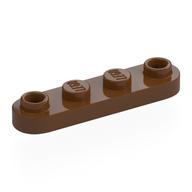 Plate Special 1 x 4 Rounded with 2 Open Studs (Reddish Brown)