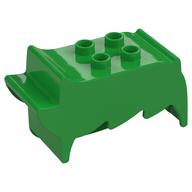 Duplo Brick, Hair, 2 x 2 Top Studs, Spiked to Side, Spiked Bangs (Bright Green)