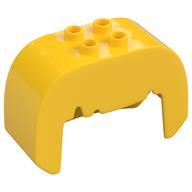 Duplo Brick, Hair, 2 x 2 Top Studs, Straight, Jagged Bangs (Yellow)
