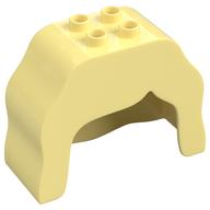 Duplo Brick, Hair, 2 x 2 Top Studs, Wavy, Long (Bright Light Yellow)