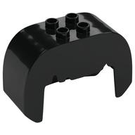 Duplo Brick, Hair, 2 x 2 Top Studs, Straight, Jagged Bangs (Black)