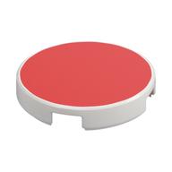 Tile Round 2 x 2 with Red Circle Print (White)