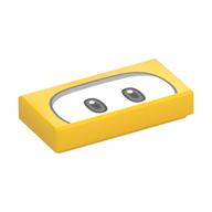 Tile 1 x 2 with White Eyes Print (Yellow)