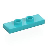 Plate Special 1 x 3 with 2 Studs with Groove and Inside Stud Holder (Jumper) (Medium Azure)