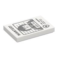 Tile 2 x 3 with Wanted Poster with 'WANTED' and '604-15' Print (White)