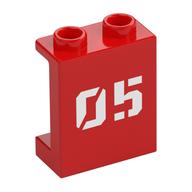 Panel 1 x 2 x 2 with White '05' Print (Red)