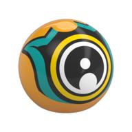 Technic Ball Joint with Black, Gold, and Dark Turquoise Dragon Eye Print (Bright Light Orange)