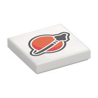 Tile 2 x 2 with Modern Classic Space Logo Print (White)