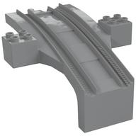 Duplo Train Track Bridge Middle Section with 2 x 2 Studs on Both Sides (Light Bluish Gray)