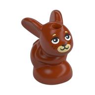 Animal, Rabbit / Bunny, Baby Sitting with Black Eyes, Tan Nose Print (Dark Orange)