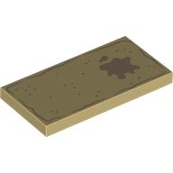 Tile 2 x 4 with Dark Tan Stained Blanket Print (Tan)
