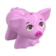 Animal, Pig, Small with Light Brown Eyes, Dark Pink Nose Print (Bright Pink)