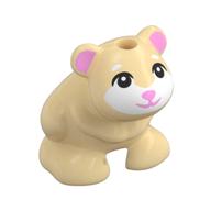 Animal, Hamster, Black Eyes, Whiskers, Bright Pink Nose, Ears, White Face (Tan)
