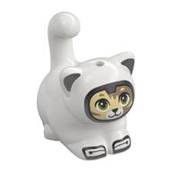 Animal, Cat, Chubby with Space Suit, Dark Tan/Bright Light Yellow Face Print (White)