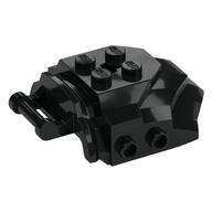 Large Figure Cover 4 x 5 x 2 with Bar, 4 Studs, Ridged (Black)