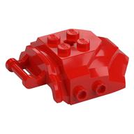 Large Figure Cover 4 x 5 x 2 with Bar, 4 Studs, Ridged (Red)