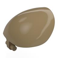 Large Figure Shoulder Cover, Armor, Round, Smooth with Bar (Dark Tan)