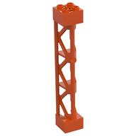 Support 2 x 2 x 10 Girder Triangular Vertical - Type 4 - 3 Posts, 3 Sections (Reddish Orange)