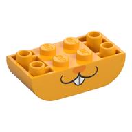 Brick Curved Inverted 2 x 4 Double, Rabbit Face, Dark Orange Nose Print (Bright Light Orange)