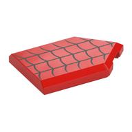 Tile Special 2 x 3 Pentagonal with Tight Black Spider Webbing Print (Red)