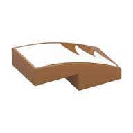 Brick Curved 2 x 1 No Studs with White Fur Print (Medium Nougat)