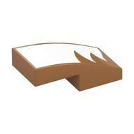 Brick Curved 2 x 1 No Studs with White Fur Print (Medium Nougat)