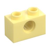 Technic Brick 1 x 2 [1 Pin Hole] (Bright Light Yellow)