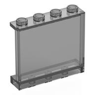 Panel 1 x 4 x 3 [Side Supports / Hollow Studs] (Trans-Black)