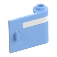 Door 1 x 3 x 2 Right - Open Between Top and Bottom Hinge with White Line Print (Bright Light Blue)
