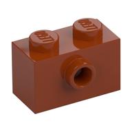 Brick Special 1 x 2 with 1 Center Stud on 1 Side, Bottom Stud Holder (Dark Orange)