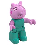 Duplo Figure, Pig with Dark Pink Cheeks, Glasses Print (Dark Turquoise)