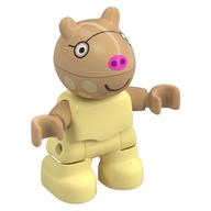 Duplo Figure Child, Rabbit with Warm Tan Head, Dark Pink Nose, Glasses Print (Bright Light Yellow)