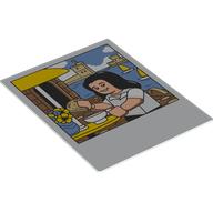 Polaroid Photo with Minifigure Eating Near the Sea Print (White)