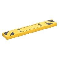 Tile 1 x 6 with Warning Stripes, Ribbited Plate Print (Yellow)