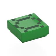 Tile 1 x 1 with Green Pixelated DNA Molecule Print (Bright Green)