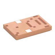 Tile 2 x 3 with Pixelated Hoglin Face, White Eyes Print (Nougat)