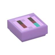 Tile 1 x 1 with Pixelated Pig Nose Print (Medium Lavender)