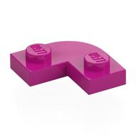 Plate Round Corner 2 x 2 with 1 x 1 Cutout (Magenta)