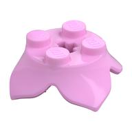 Plant, Leaves, Round 2 x 2 x 2/3 with + Axle Hole and 4 Leaf Extensions (Bright Pink)