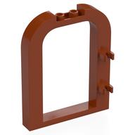 Door Frame 1 x 6 x 6 1/3 with Rounded Top, Clips (Dark Orange)