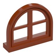 Window 4 x 3 Lattice with Rounded Top (Dark Orange)