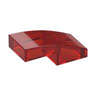 Brick Curved 2 x 1 No Studs [1/2 Bow] (Trans-Red)