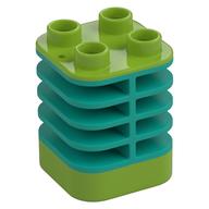 Duplo Brick 2 x 2 x 2 Lime with Flex Spring (Dark Turquoise)