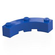 Brick Round Corner 4 x 4 Macaroni Wide with 3 Studs (Blue)